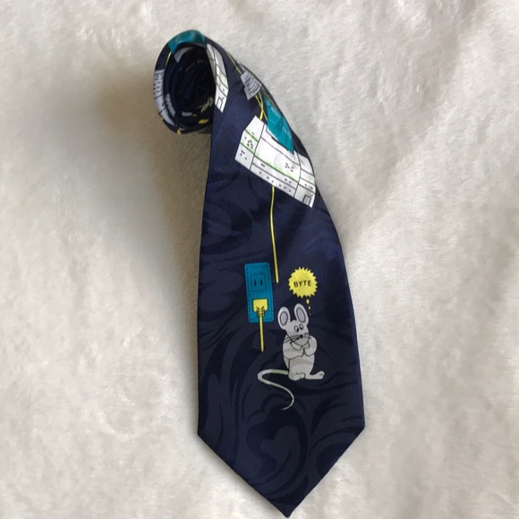 Moseo Other - Moseo Blue Computer Mouse Tie